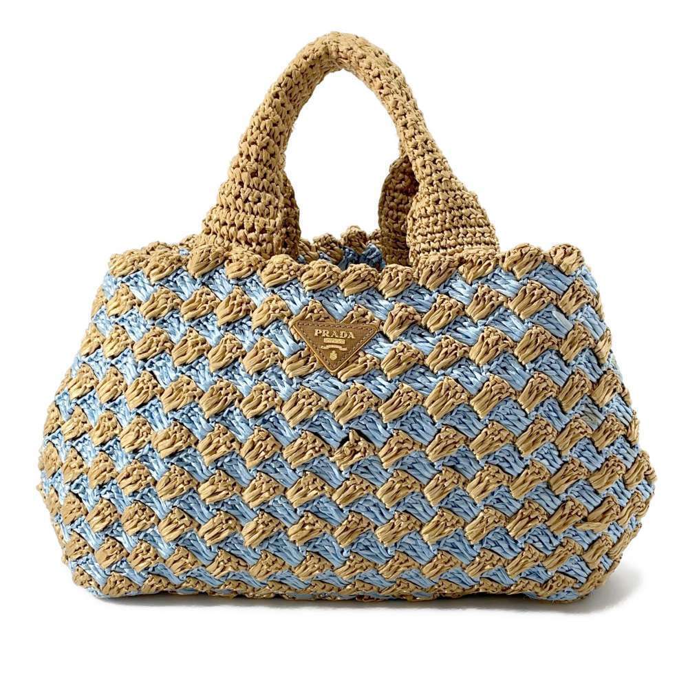 Prada Canapa Raffia Handbag Tote - Picture 1 of 12
